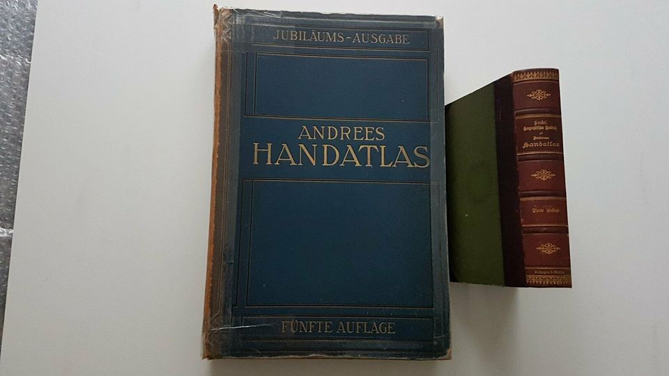 ANTIK Andrees Atlas Handatlas 1908 Jubiläum Exlibris Landkarte in Nürnberg (Mittelfr)