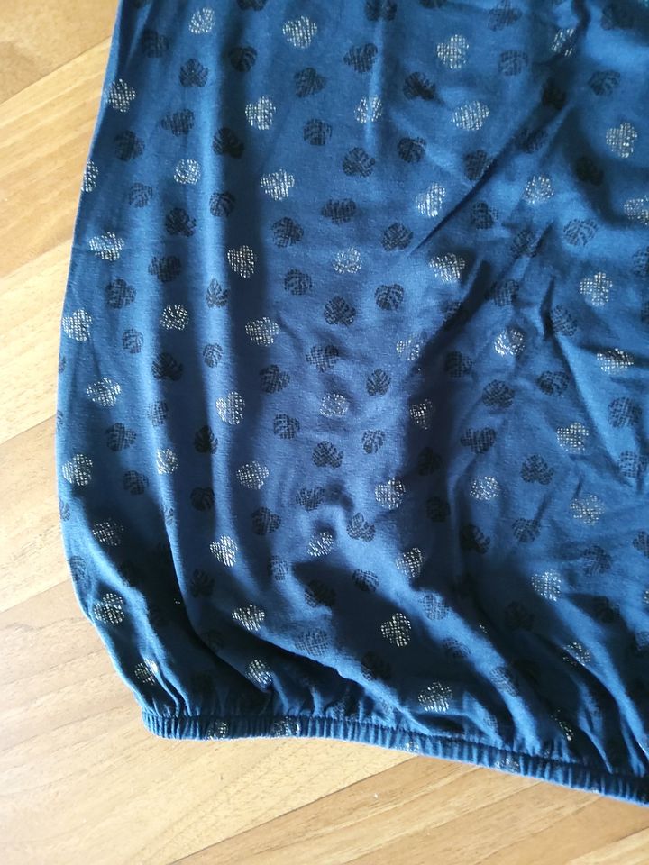 T-Shirt blau mit Punkten Silber/schwarz, Gr. XL (48/50), Gina Ben in Ense