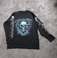 Langarmshirt - schwarz - Totenkopf - H&M - 176/182 - Herren M - T Wandsbek - Hamburg Farmsen-Berne Vorschau