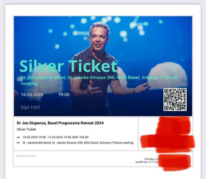 Dr. Joe Dispenzer - Progressive Retreat - Basel - Silver Ticket in Au