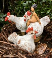 Hühner getöpfert Set Keramikfigur aus Ton 3 Stück Baden-Württemberg - Buchen (Odenwald) Vorschau