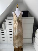 Zara Blogger Satin Maxikleid Kleid lang Muster grün Größe M grün Nordrhein-Westfalen - Altena Vorschau