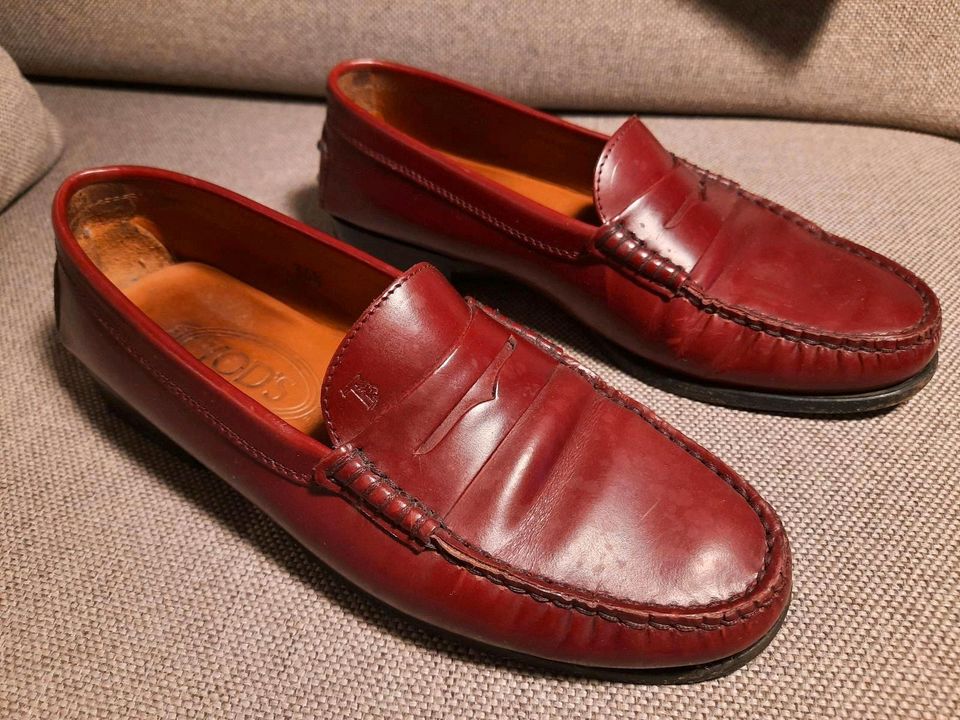 Tod's Slipper Loafer, Leder, rot, Größe 36,5 in Centrum