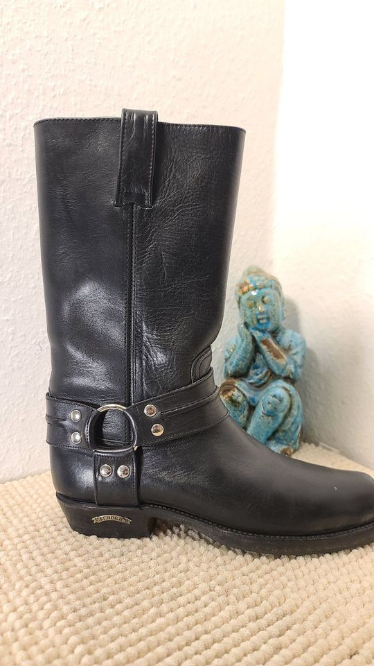 SENDRA  BikerBoots, gr8,5, schwarz, Vollleder, Vintage in Braunschweig