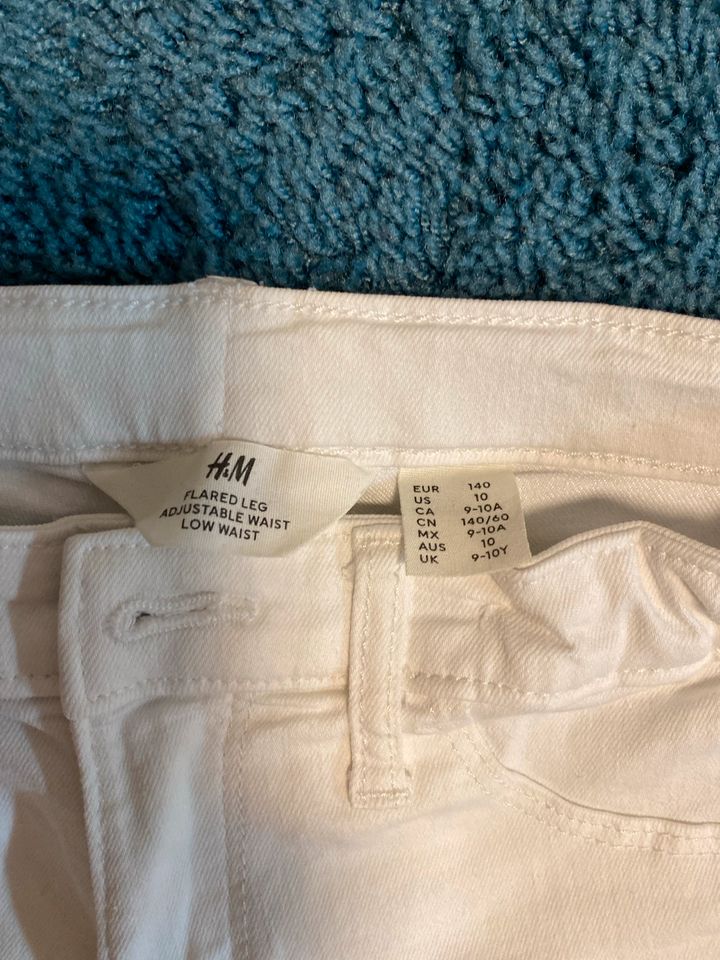 H&M Mädchen Jeans, weiß in Eichenzell