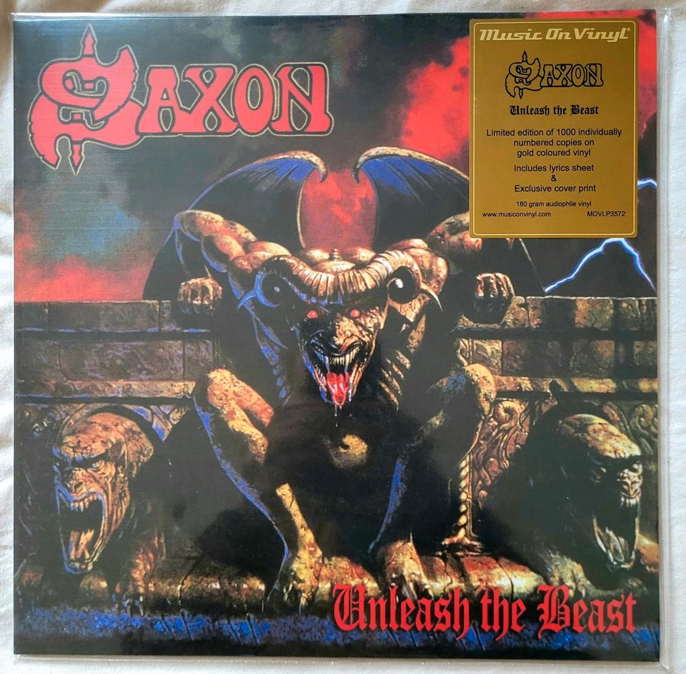 Saxon - Unleash The Beast Limited Numbered Gold Vinyl LP Platte in Bremen