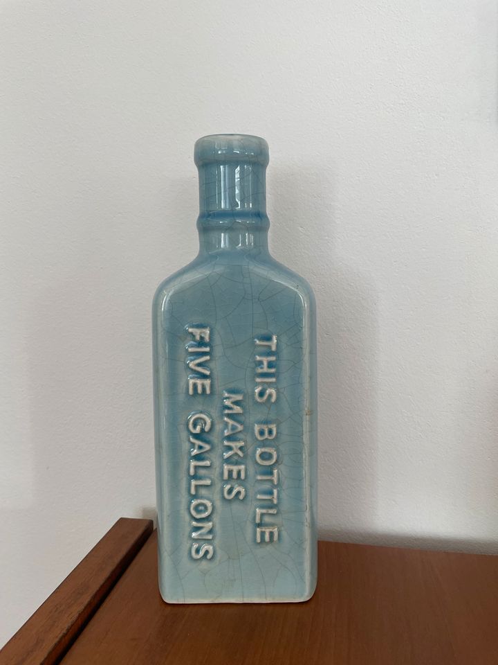 Hellblaue Vase/ Flasche Keramik used look shabby chic Deko in Rietberg