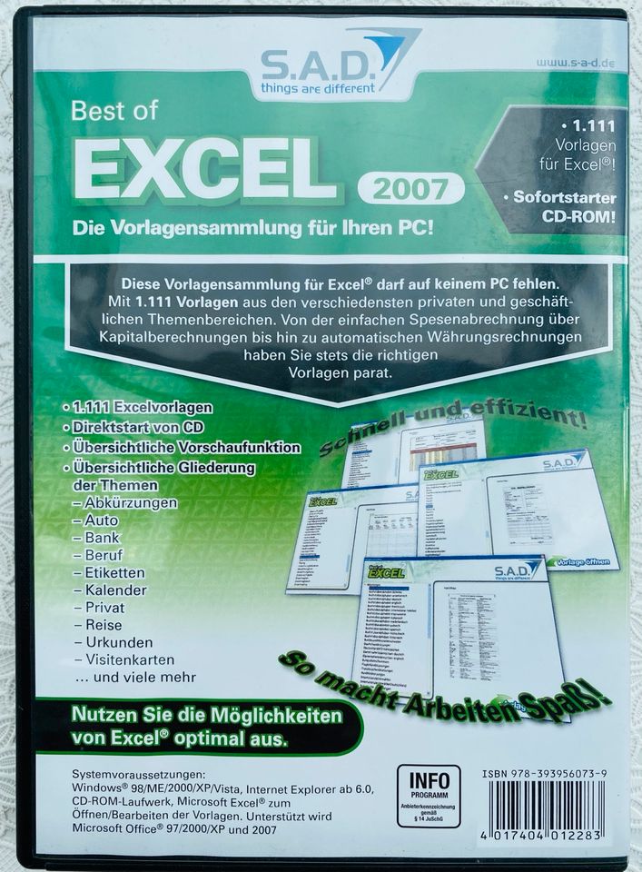 DVD-ROM OFFICE VORLAGEN / BEST OF EXCEL VORLAGENSAMMLUNG in Kleve