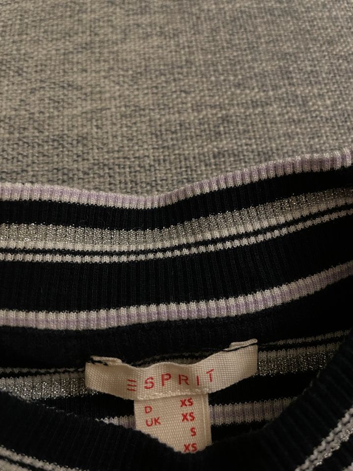 Esprit Top Bluse Shirt Gestreift Silber Garn in Bremen