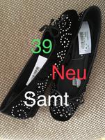 Ballerina Schuhe 39 NEU  schwarzer Samt mit Schmucksteine Niedersachsen - Oldenburg Vorschau