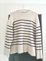 Zara Strickpullover gestreift Creme blau Damen oversized S✨ Hamburg-Nord - Hamburg Alsterdorf  Vorschau