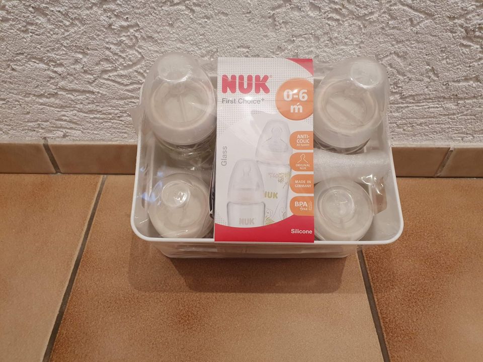 NUK First Choice+ Starter Set, Glas, Babyflaschen, neu in Holle