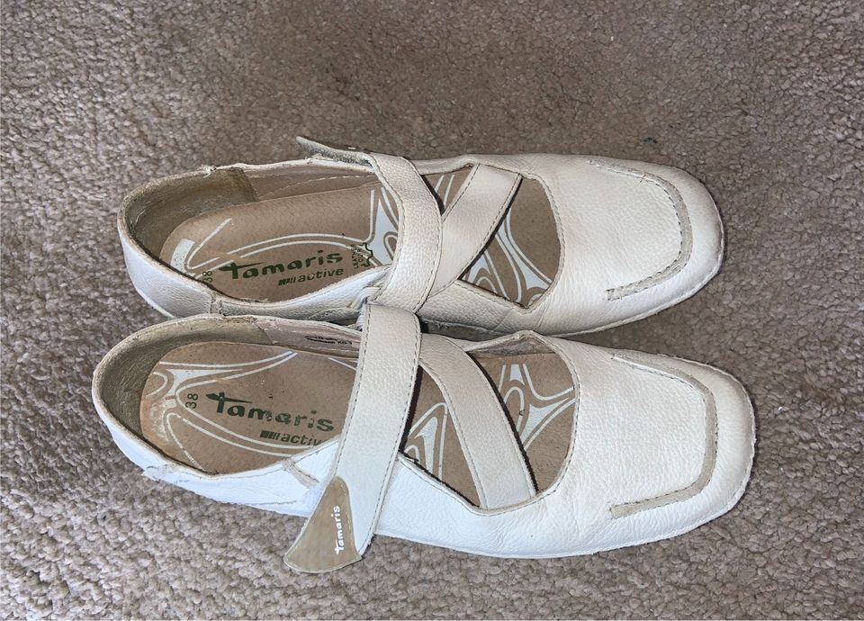 Tamaris active * Leder Schuhe Ballerina, creme, Gr. 38 in Jena