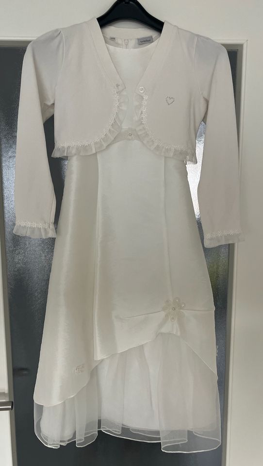 Kommunion Kleid creme mit Jacke Jäckchen Gr. 128 in Troisdorf