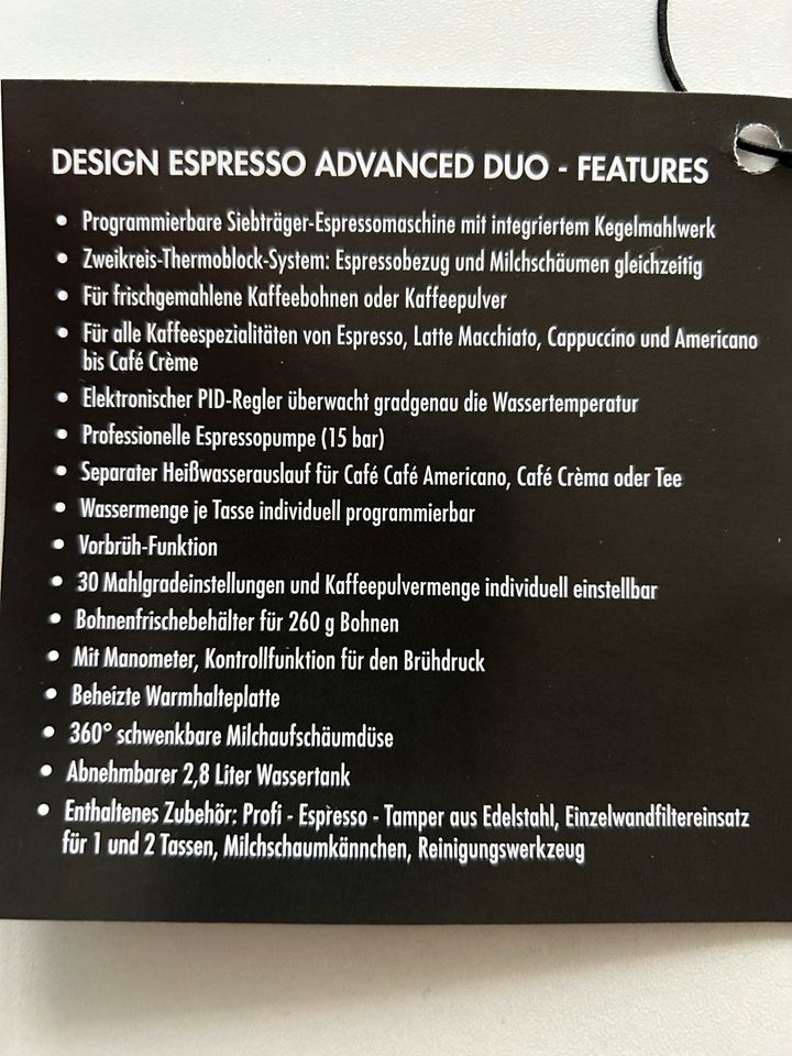 Espressovollautomat DESIGN ESPRESSO ADVANCED Duo in Beucha