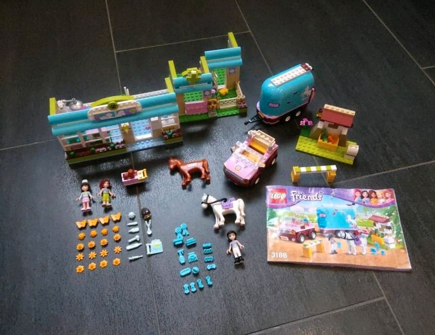 3* Lego Friends Pferde Tiere: 3188 Tierarzt + 3186 Hänger + 41087 in Albachten