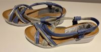 Marila Colours Made in Spain Damen Sandalen blau/grau/weiß Gr.39 Niedersachsen - Vechta Vorschau