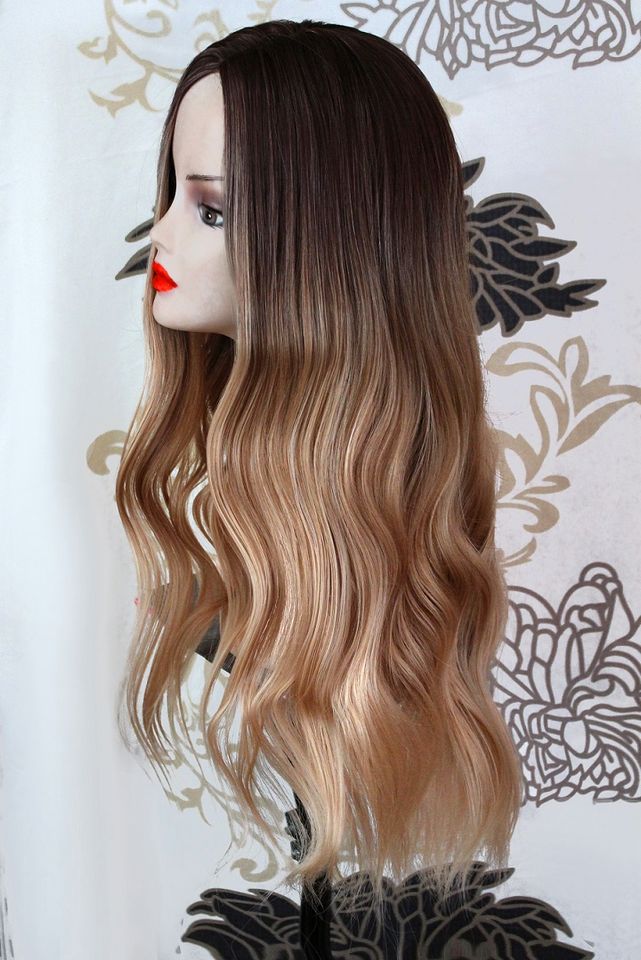 Perücke Silk Top Wig gewellt blond braun schwarz ombre balayage in Dresden