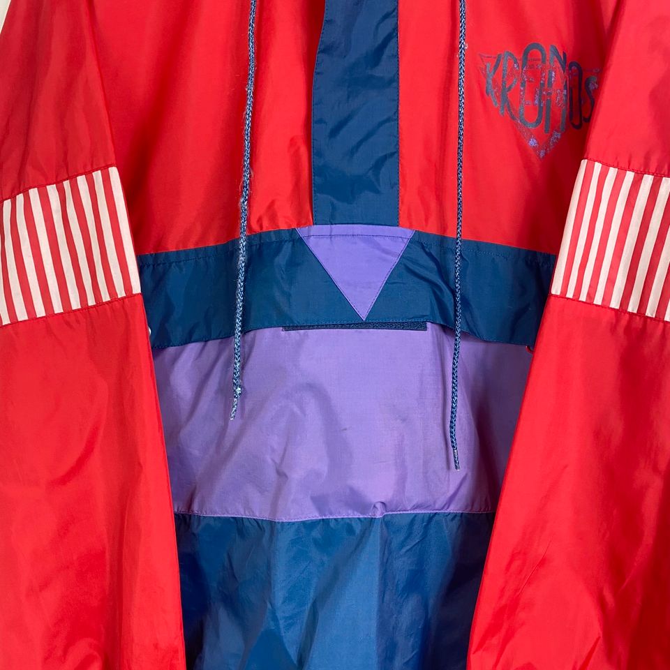 Vintage Regenjacke Gr.XXL Blau Rot 90er 90s y2k Retro in Gronau (Westfalen)