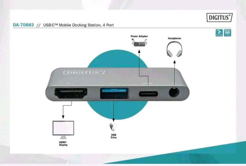 Digitus USB C Mobile Docking Station 4 port in Geislingen an der Steige