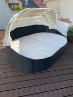 vidaXL Outdoor-Loungebett mit Dach Poly Rattan Schwarz Niedersachsen - Langelsheim Vorschau