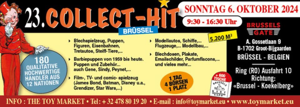 COLLECT HIT Brüssel Internationale Spielzeug Sammler Börse 6.10. in Knittlingen