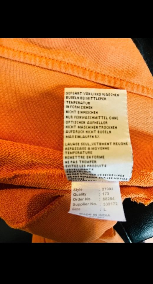 Signal Dänemark orange Biobaumwolle Sweater Hoodie L 40 in Kassel