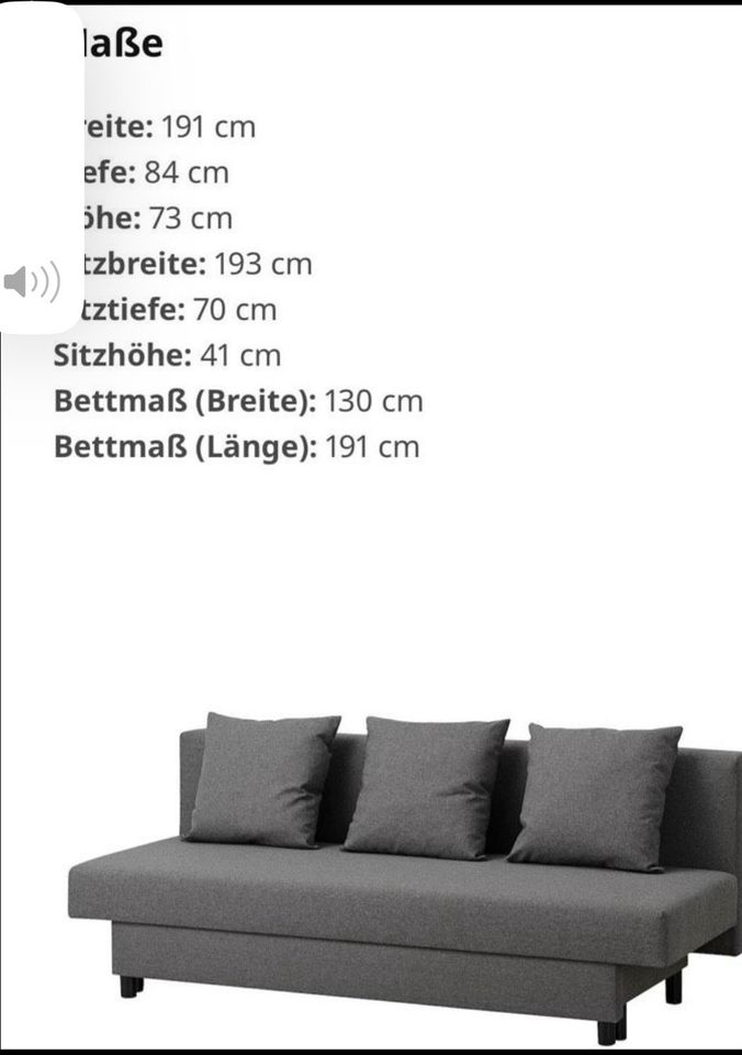 Sofa/ Schlafsofa, Couch/ Schlafcouch Ikea, grau in Geestland