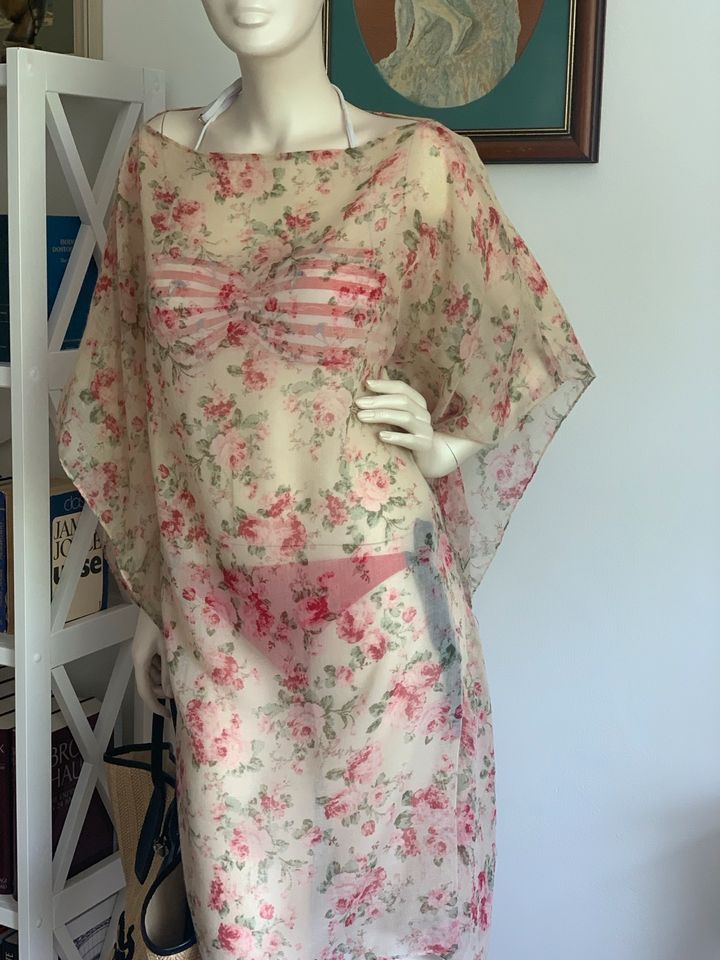 Designer Strandkleid/Tunika/Bluse,Gr.M,Rosen Motiv/transparent in München