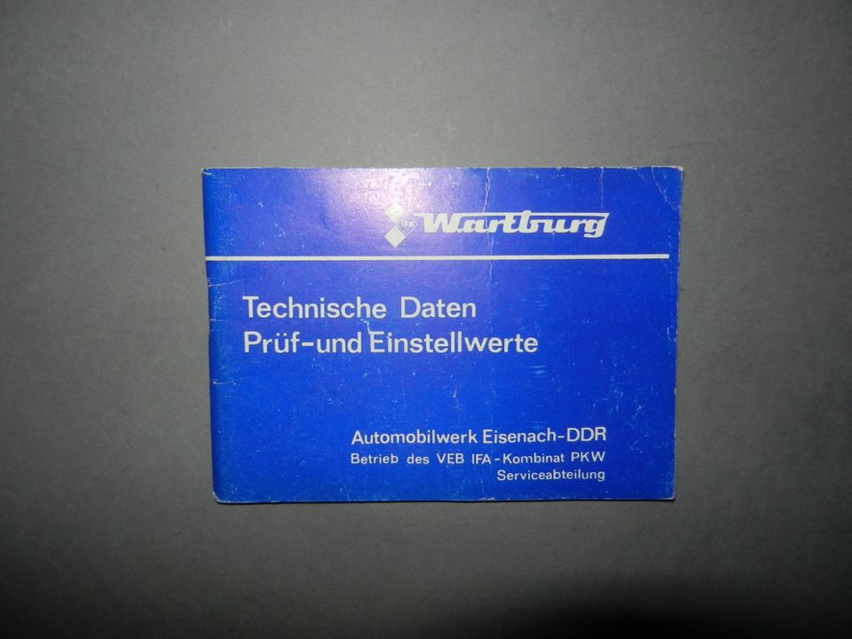 DDR Wartburg 353 353 W Technische Daten Prüf-und Einstellwerte 86 in Meerane