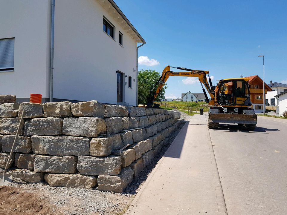 Natursteinmauer Stützmauer L Steine Gabionen in Leinzell