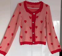 ❤️ süße Sommer Jacke Strickjacke M 38 40 rot rosa Herzen Bolero Sachsen - Schöpstal Vorschau