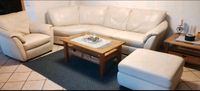 Sofa mit Kuschelecke, Sessel und Hocker Creme/Beige Echtleder Herzogtum Lauenburg - Büchen Vorschau