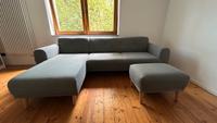 Skandinavische Couch/Sofa mit Hocker – Grau Essen - Essen-Borbeck Vorschau