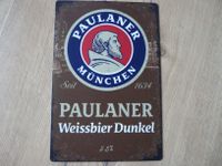 PAULANER WEISSBIER DUNKEL -Vintage - Nostalgie, Blechschild Nordrhein-Westfalen - Leverkusen Vorschau