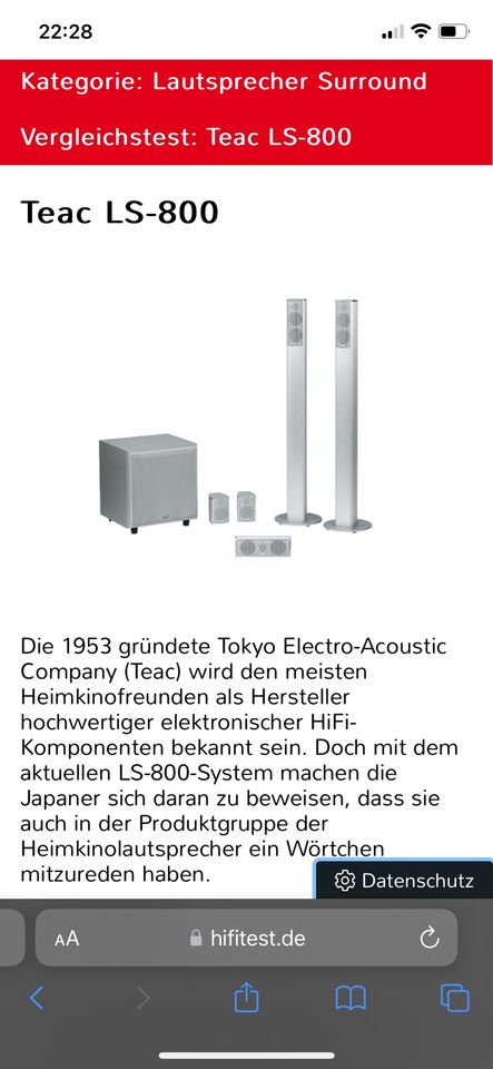 Teac Subwoofer Standboxen LS-L800 in Berlin