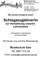 Schlagzeuglehrer/in gesucht in Saarbrücken Saarbrücken-Mitte - Malstatt Vorschau