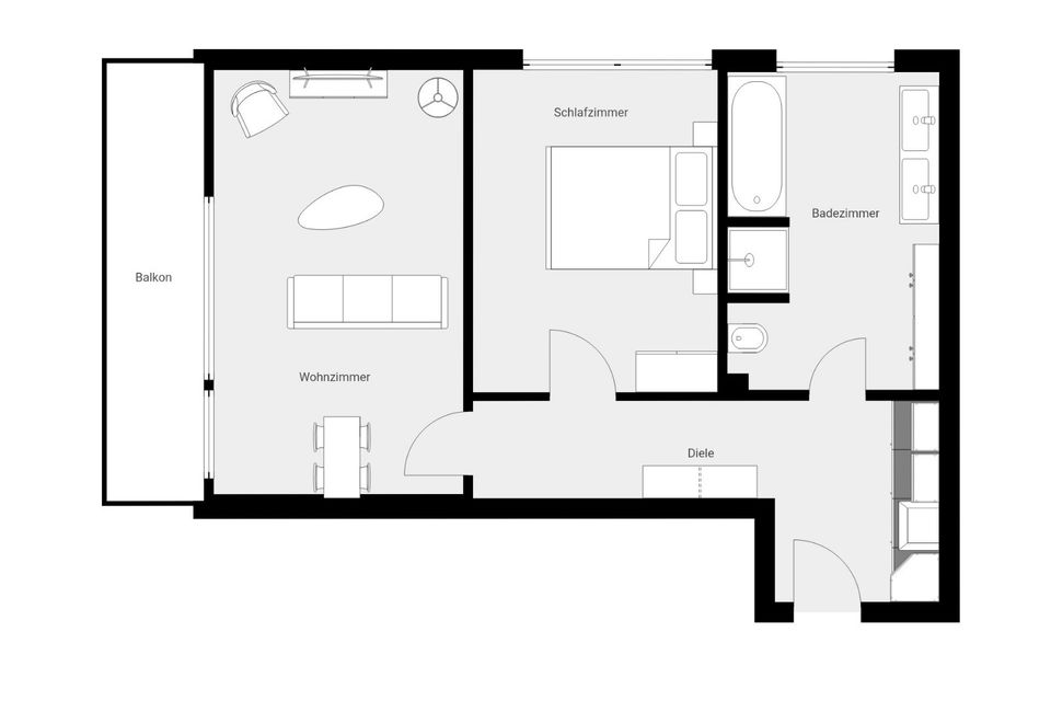 Liebevoll möblierte 2 Zimmer Wohnung mit Balkon in Hamburg