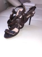 ZARA Sandalen mit Highheel braun Leder Gr. 39 Brandenburg - Bernau Vorschau