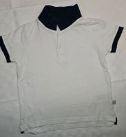 Gr. 110 116 Poloshirt weiß dunkelblauer Kragen Shirt kurzarm Polo Nordrhein-Westfalen - Unna Vorschau