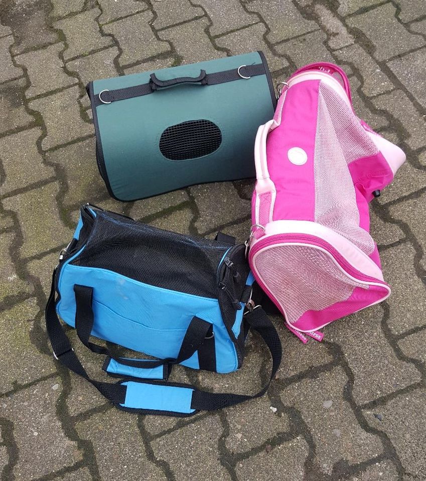 Katzen Katzen kl Hunde Hund Transport Box Tasche Taschen grün bl in Barntrup