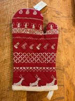 Ofenhandschuh Weihnachten Hirsch rot beige 100 % Baumwolle München - Altstadt-Lehel Vorschau