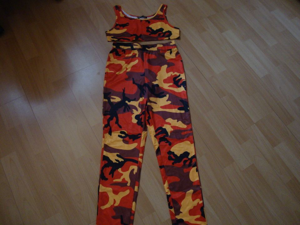 Camouflage Sport Set 2 Teile Gr. M 38 Leggings Shirt top Fitness in Lorsch