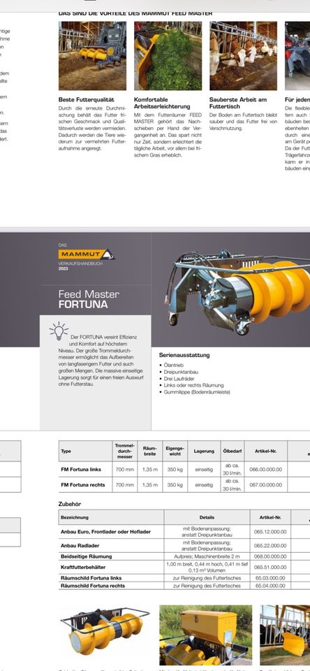 Mammut Futterräumer Futterschnecke Futterräumschnecke in Schernfeld