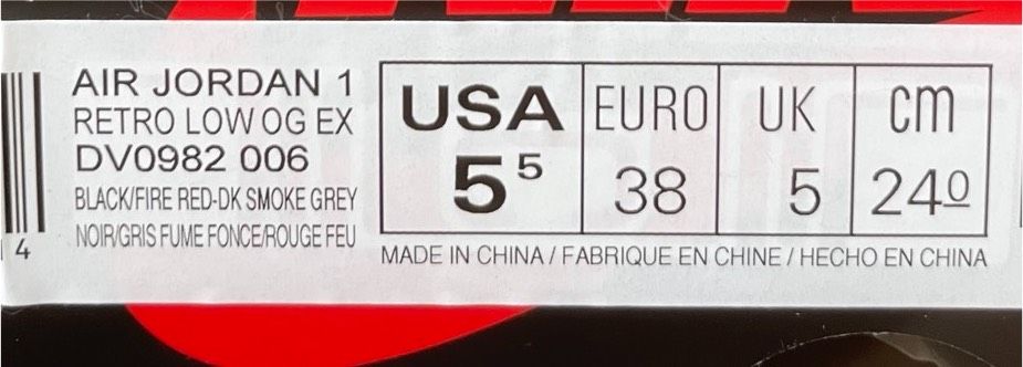 Nike Air Jordan 1 Low OG EX Black Smoke Grey- Gr. EU 38/US 5,5 in Schierling