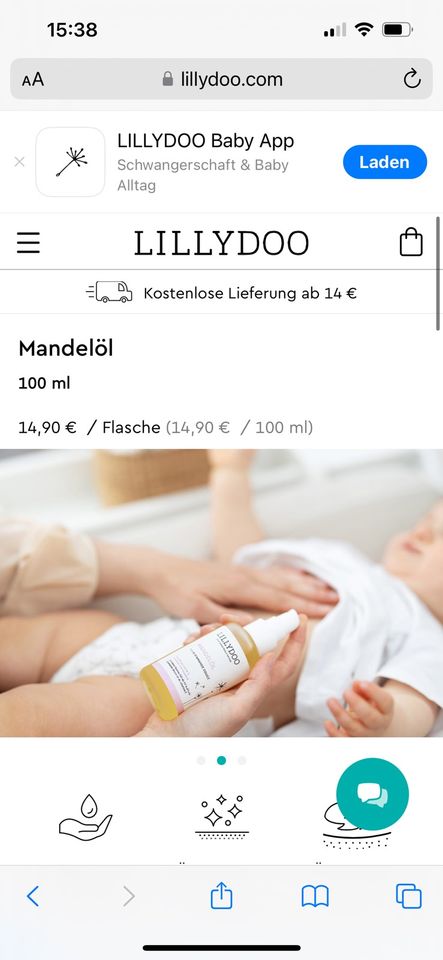 Lillydo Baby 99 % pures Mandelöl und Vitamin E in München