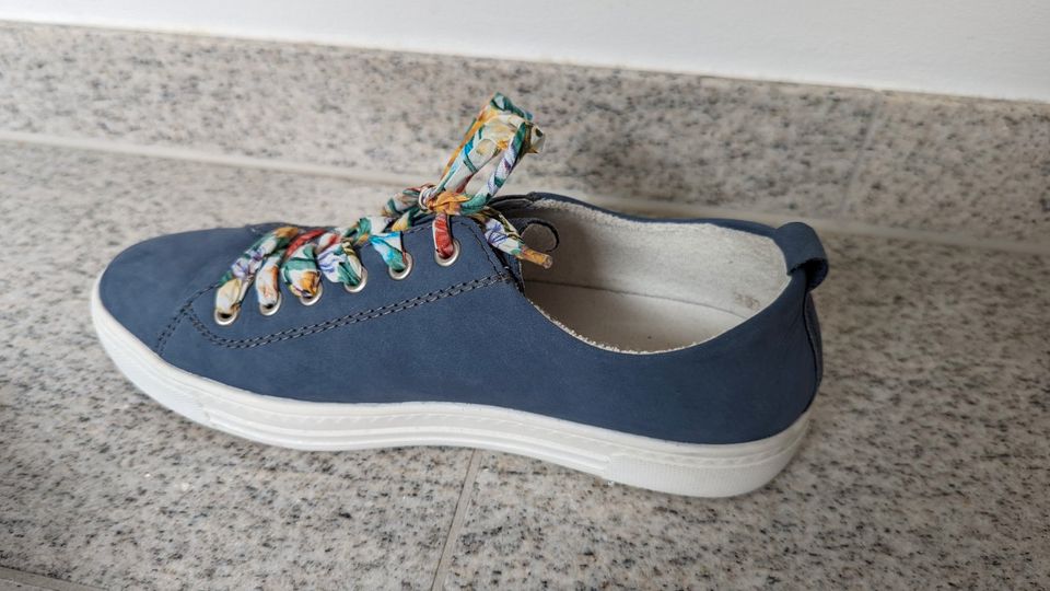 Remonte Damen Sneaker - Leder - Gr. 40 - Blau, Blumen in Nachrodt-Wiblingwerde