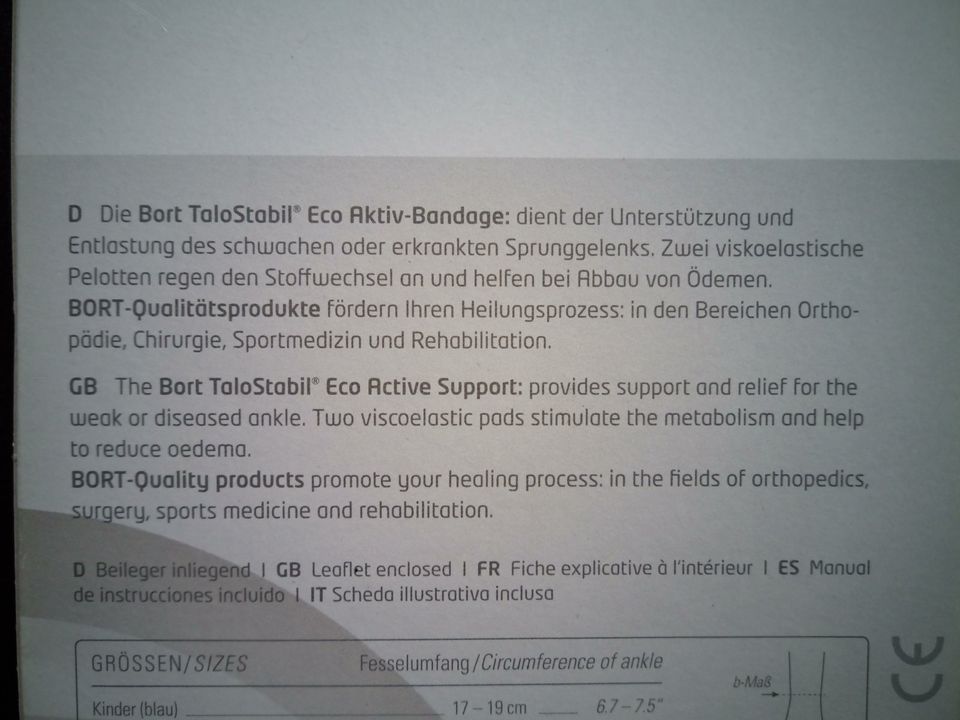 Paket Nr. 063 - BORT TaloStabil Eco Sprunggelenkbandage Gr. small in Zerrenthin