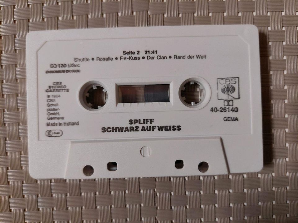 Spliff Schwarz auf weiss Musikkassette MC Tape Cassette Audio NDW in Saldenburg