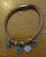 Armband Leder mit 4 Anhängern - MODESCHMUCK Elberfeld - Elberfeld-West Vorschau